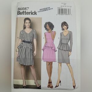π§΅4/$20π§΅ Butterick B6087 Dress Sewing Pattern Uncut Size 6-14 DIY Supplies